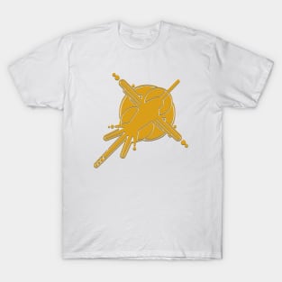 Crop Circle Humming Bird In Gold T-Shirt